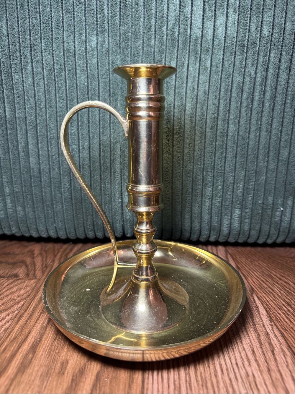 Brass Chamberstick Candle Holder - Polished Gold Finish